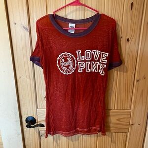 PINK Victoria's Secret Red and Purple Tee